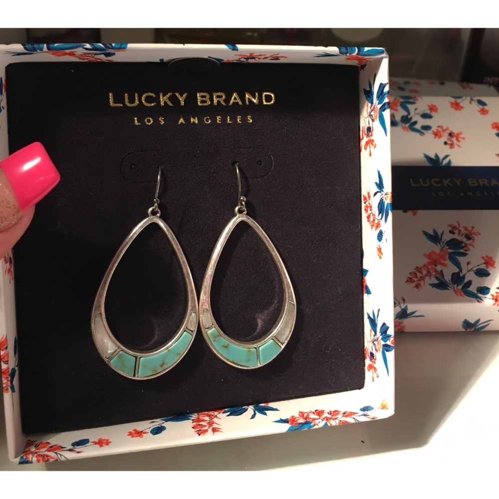 Turquoise & silver Lucky Brand Dangle Earrings 🌸
